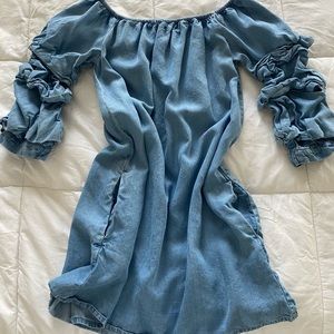 zara woman premium denim collection dress w/ pockets